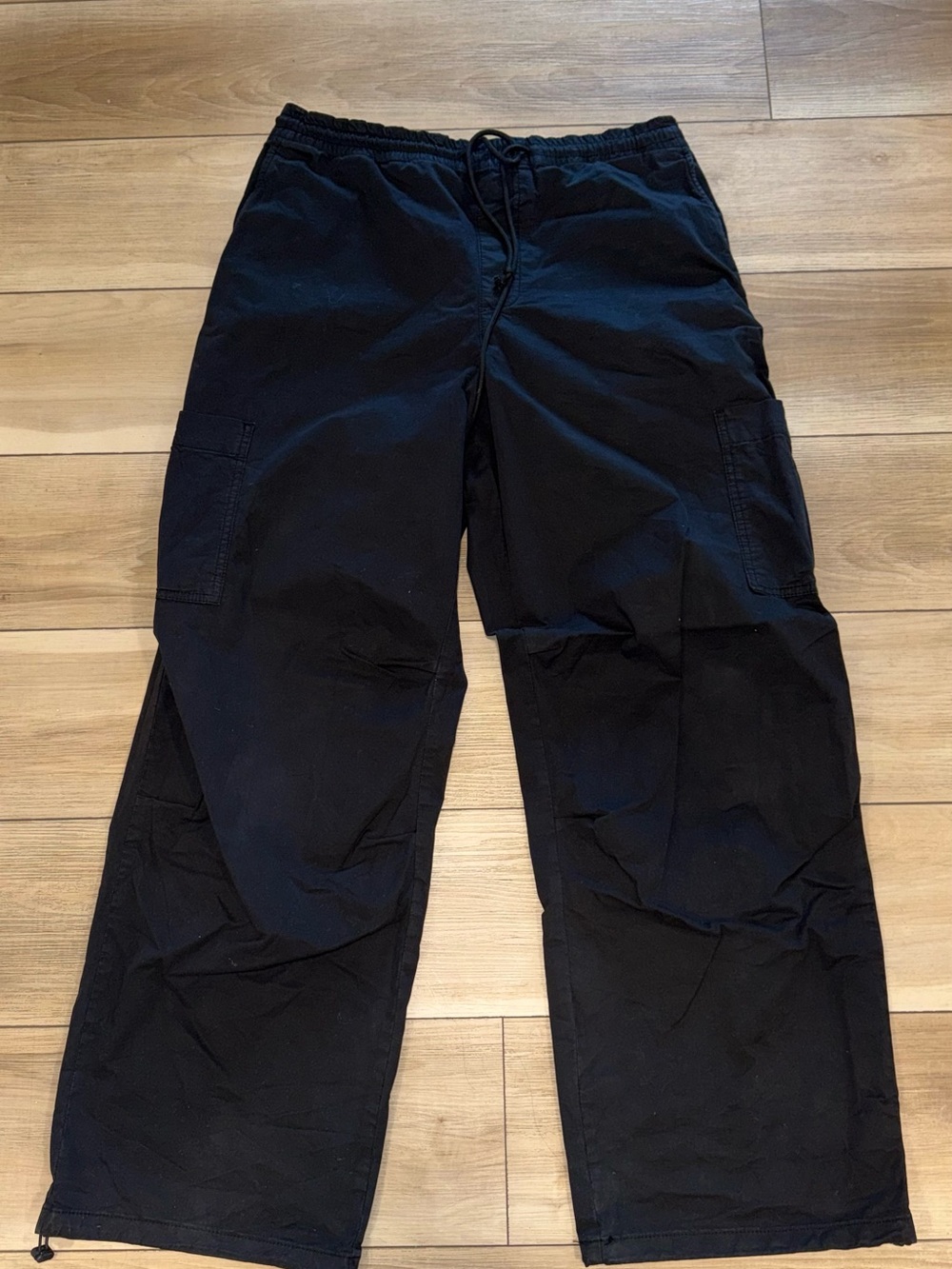Zara Black Men's Cargo Pants with Drawstring Waist